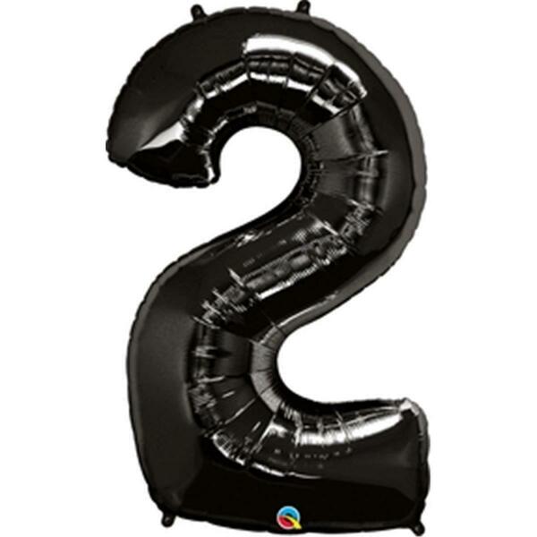 Anagram 43 in. Number 2 Black Shape Air Fill Foil Balloon 87820